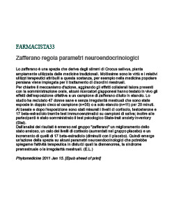 Lo Zafferano regola i parametri neuroendocrinologici
