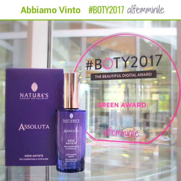 Il Siero di Assoluta vince il premio Green #Boty2017