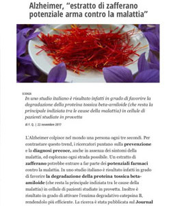 Alzheimer, estratto di zafferano potenziale arma contro la malattia