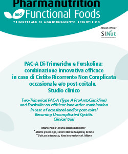 Studio clinico. PAC-A e Forskolina: combinazione efficace in caso di Cistite Ricorrente Non Complicata occasionale e/o post-coitale.