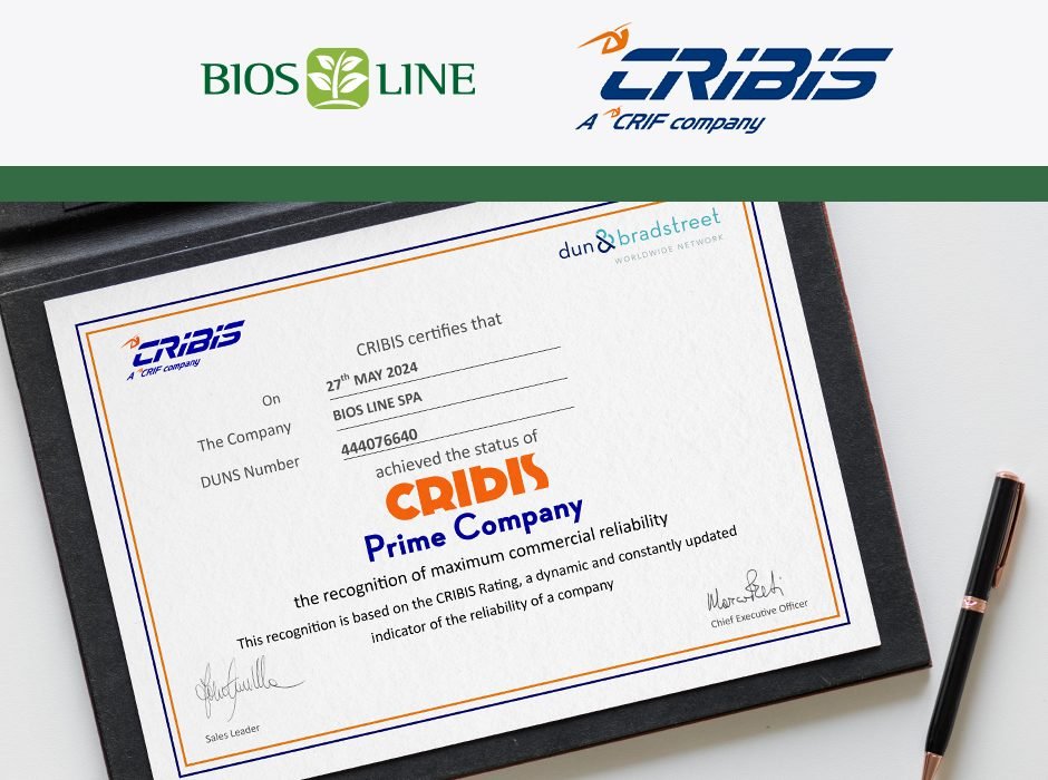 Bios Line receives CRIBIS Prime Company title